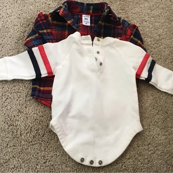 Carter’s set, jeans and flannel shirt, Janie and Jack top, Size 0 to 3M Bundle. - Picture 7 of 8